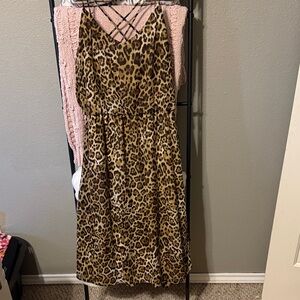 Maurices Brown Leopard Print Midi Dress